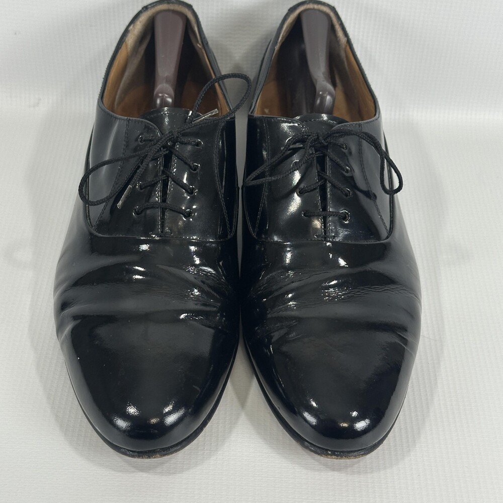 Jean Paul Shoes Mens Size 11.5 Black Patent Leather Cap Toe Oxford Dress 15060